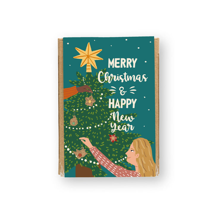 Merry Christmas & Happy New Year Wildflower Seed Balls Mini Gift Box for Garden Lovers