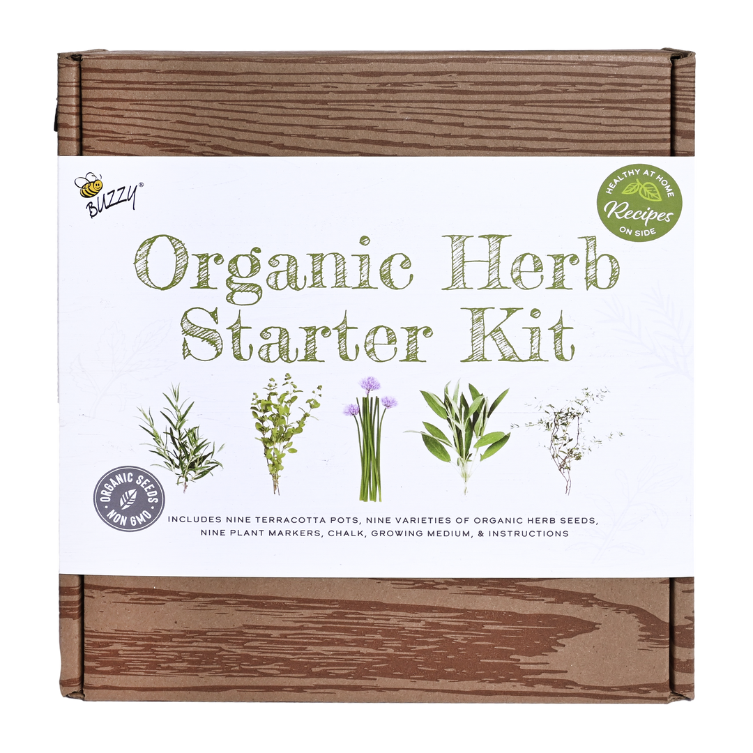 Organic Herb Starter | 9-Pot Terracotta Kit with Seeds & Markers – Indoor Gardening Gift for Home Cooks & Herb Lovers