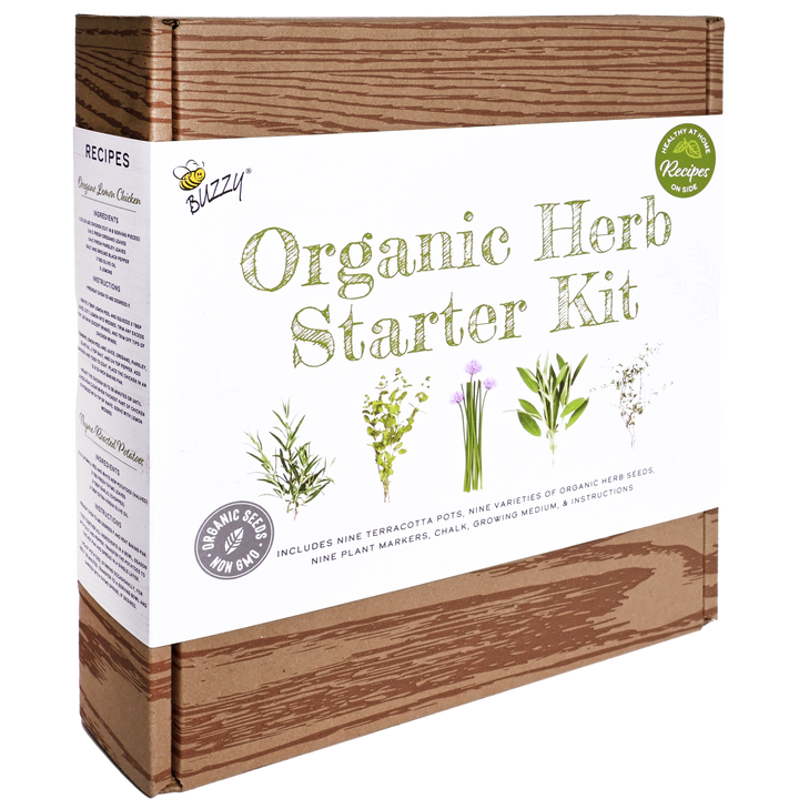 Organic Herb Starter | 9-Pot Terracotta Kit with Seeds & Markers – Indoor Gardening Gift for Home Cooks & Herb Lovers