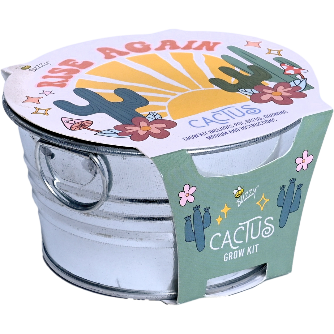 Desert Trio Mini Basin Grow Kit | Cactus, Aloe, and Moss Rose | 3-pack