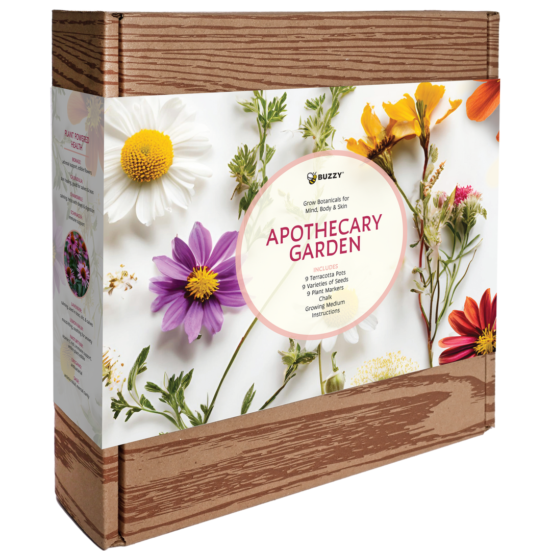 Apothecary Garden | Wellness Kit with 9 Herb & Flower Seeds, Pots & Markers
