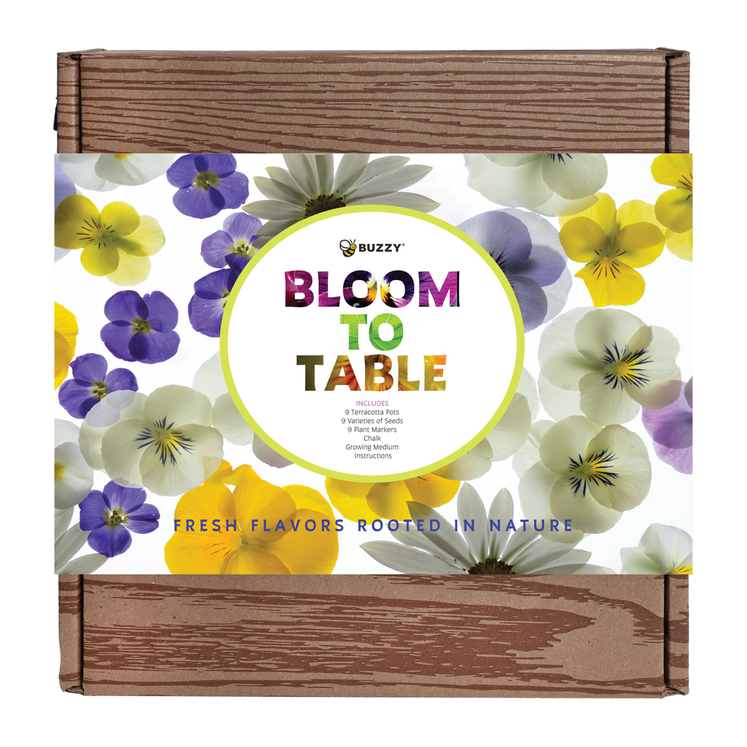 Edible Garden Grow Kit with 9 Non-GMO Fruit, Herb & Flower Seeds + Pots