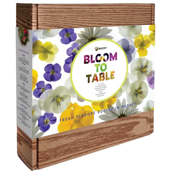 Edible Garden Grow Kit with 9 Non-GMO Fruit, Herb & Flower Seeds + Pots