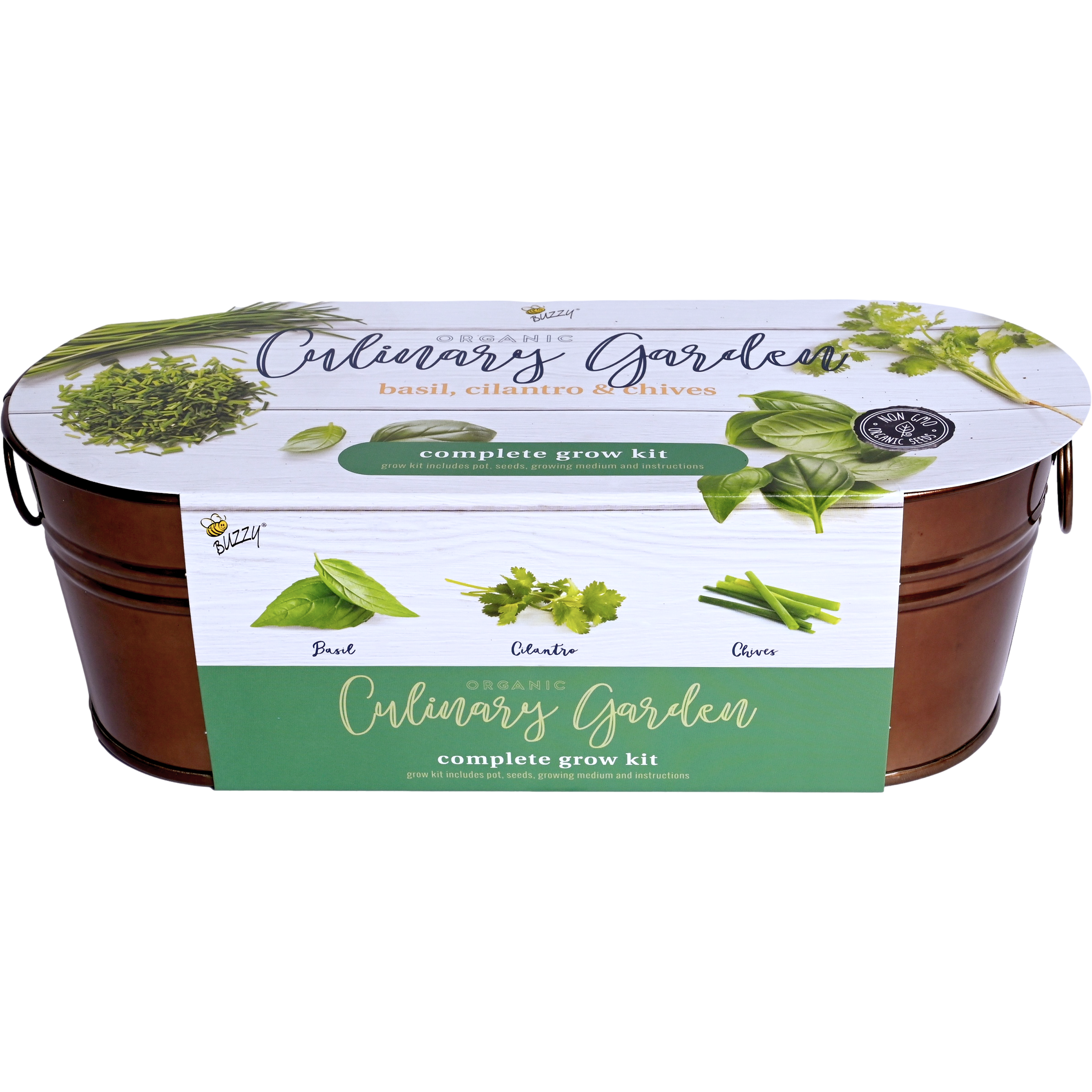 Organic Culinary Garden Windowsill Grow Kit | Basil, Cilantro 