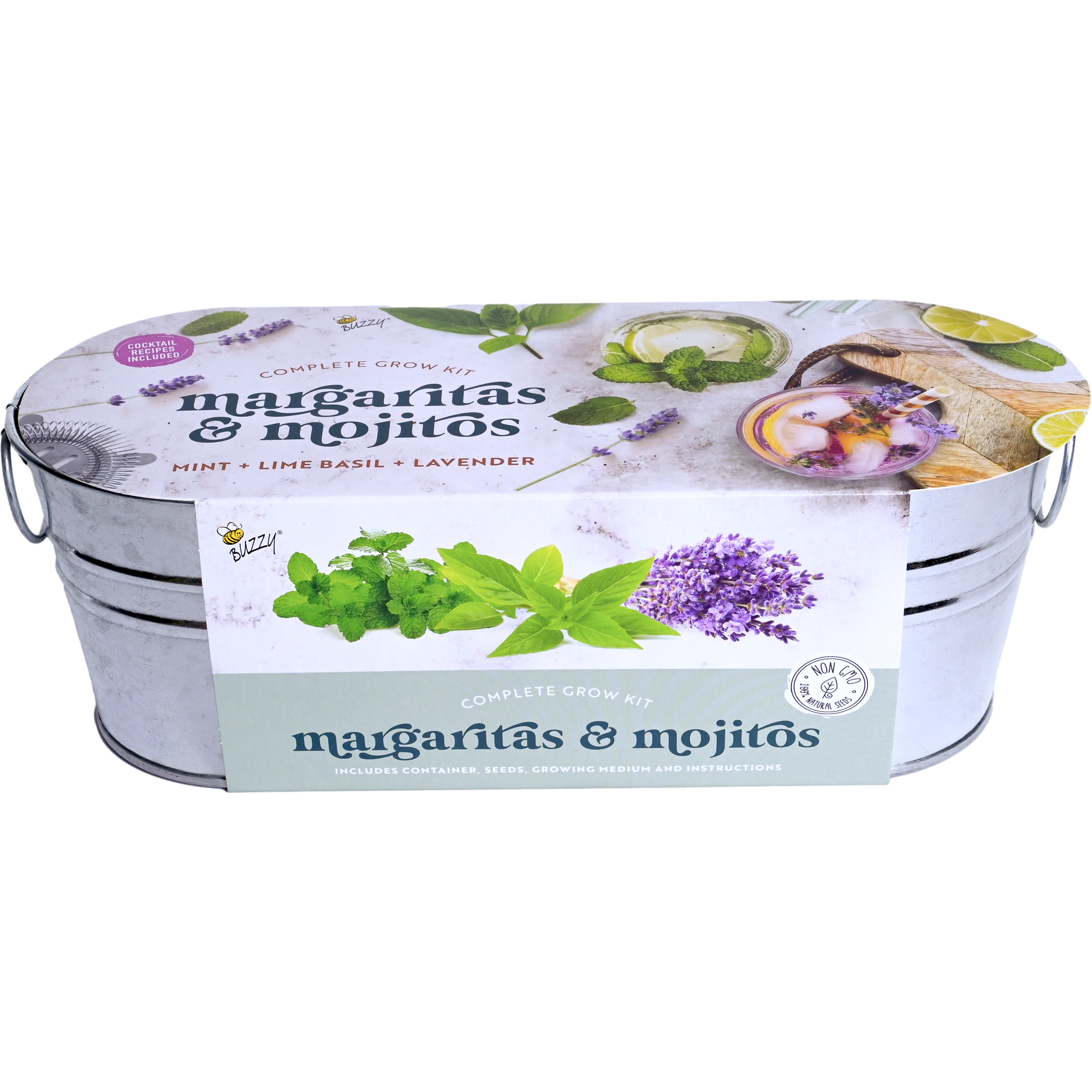 buzzy seeds lavender Margarita & Mojito Herb Grow Kit with Mint & Basil – Buzzy Seeds