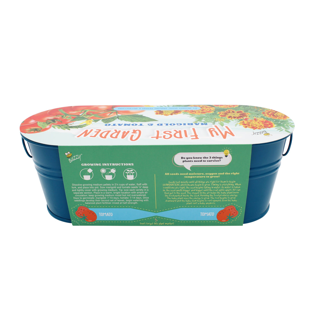 My First Garden Windowsill Grow Kit | Tomato & Marigold | Blue