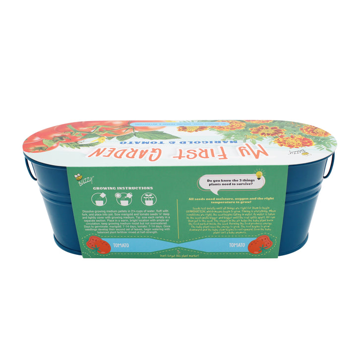 My First Garden Windowsill Grow Kit | Tomato & Marigold | Blue