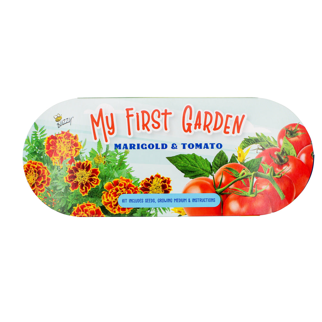 My First Garden Windowsill Grow Kit | Tomato & Marigold | Blue