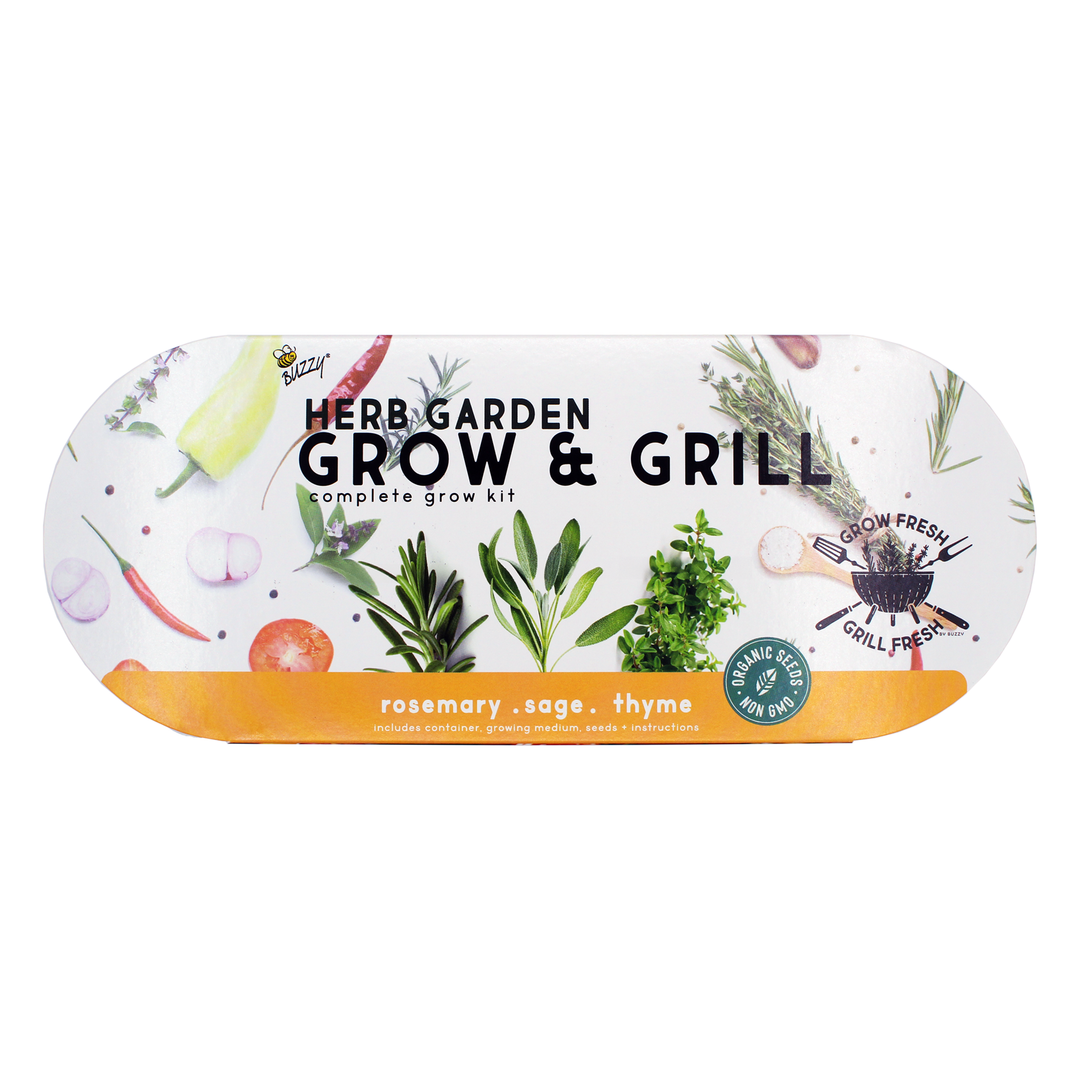 Organic Grilling Herbs Windowsill Grow Kit | Rosemary, Sage, & Thyme
