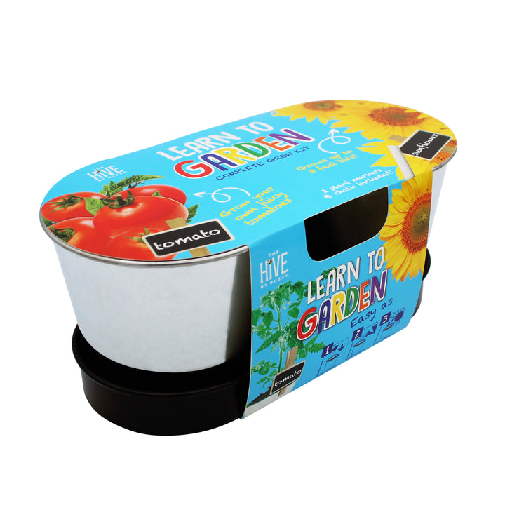 My First Garden Grow Kit for Kids | 2-Pot with Tray Tomato & Sunflower Gardening Set