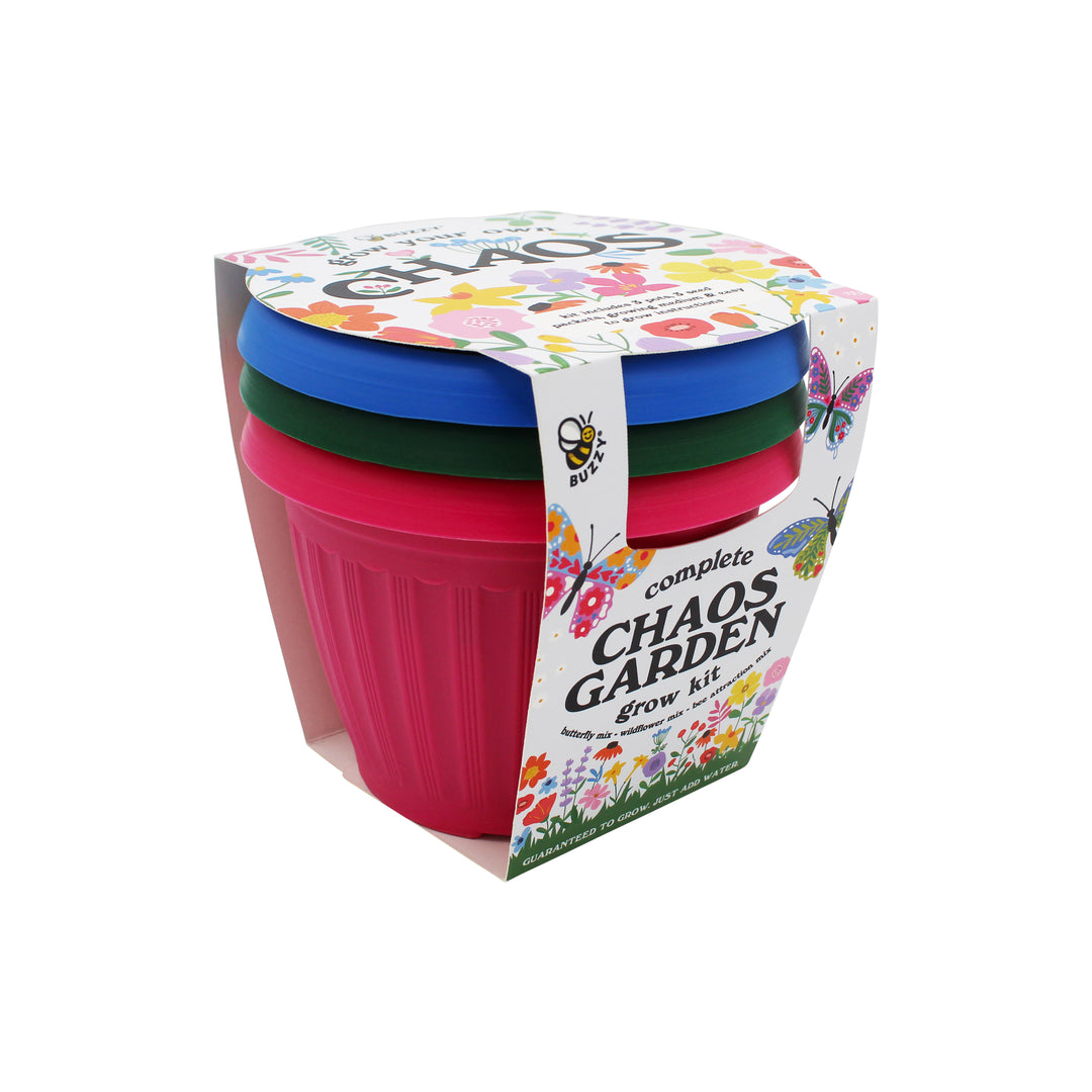 Chaos Garden Flower Grow Kit | 3-Pack – Butterfly, Bee & Wildflower Seeds