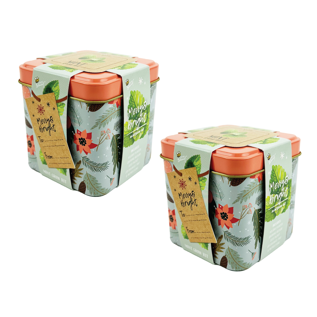 Holiday Mint Grow Kit | 2 Decorative Tins