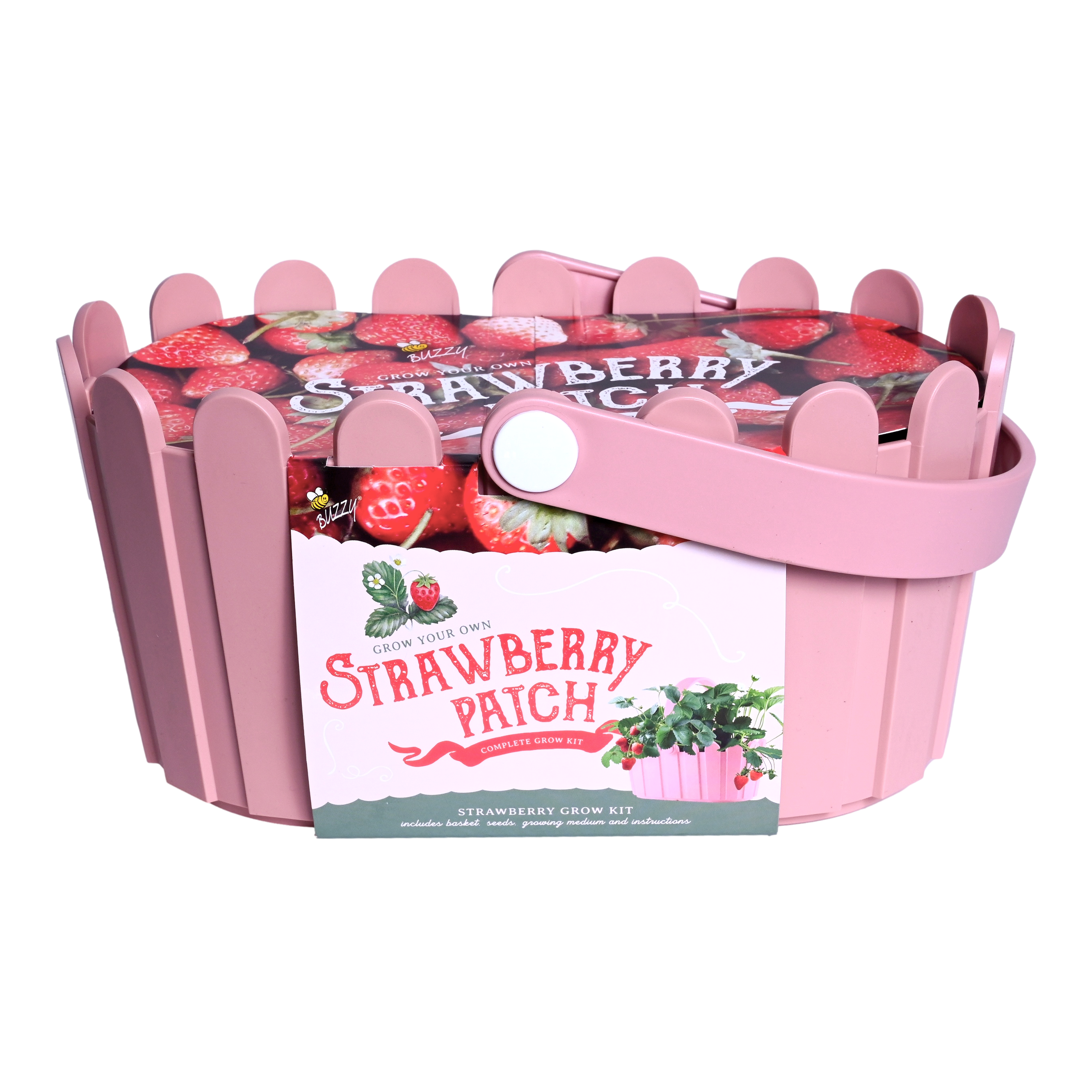 Strawberry Basket Grow Kit | Pink | Buzzy Seeds