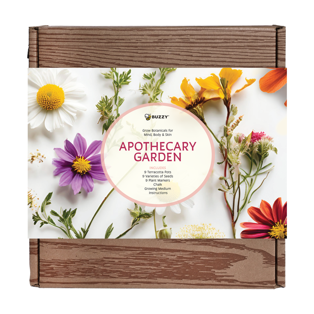 Apothecary Garden grow kit gift box with nine labeled herb pots