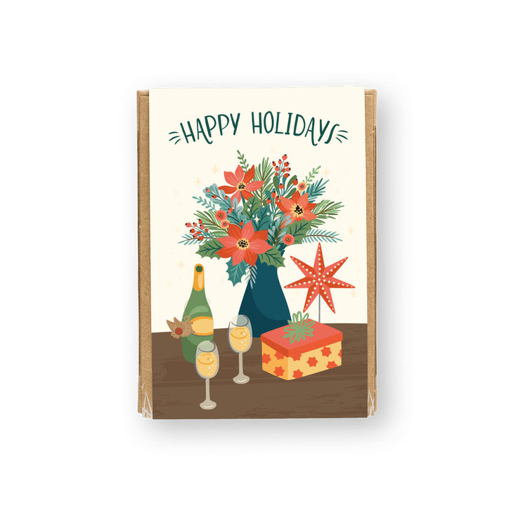 Wildflower Seed Balls Happy Holidays Mini Gift Box | Christmas Present, Gardening Gift