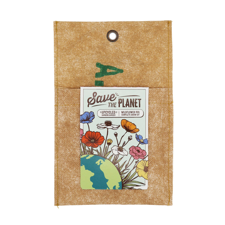 Save the Planet Wildflower Hanging Garden Kit | Recycled Tea Harvest Bag Planter