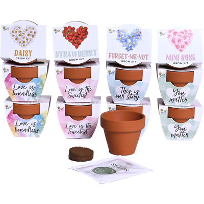 Love Mini Terracotta Grow Pots | Assorted 12-pack