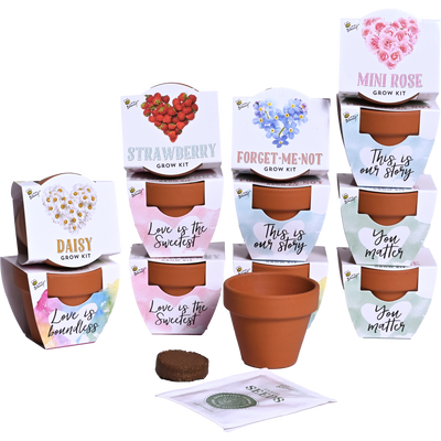 Love Mini Terracotta Grow Pots | Assorted 12-pack