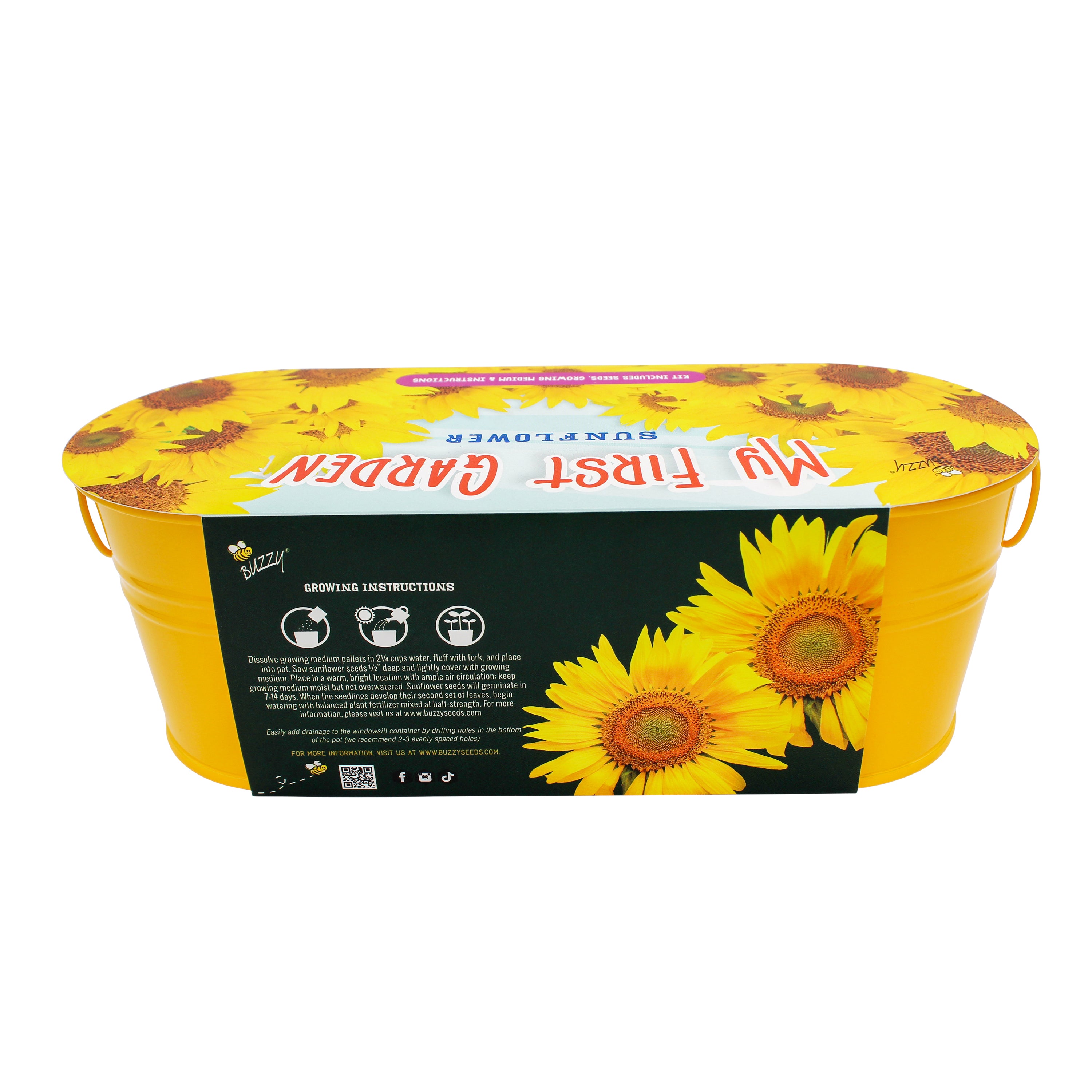 ✽八木　勇征　SUNFLOWERセット Kids Sunflower Grow Kit with Yellow Windowsill Planter – Buzzy Seeds