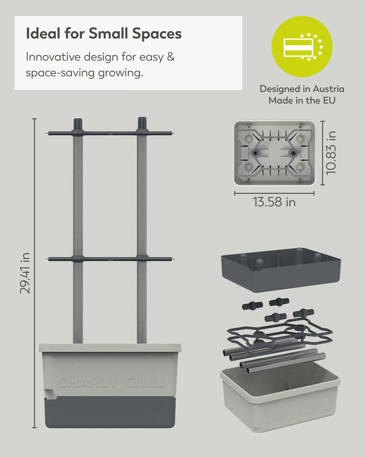 Self-Watering Chili Pepper Planter with Trellis | Vertical Garden for Small Spaces