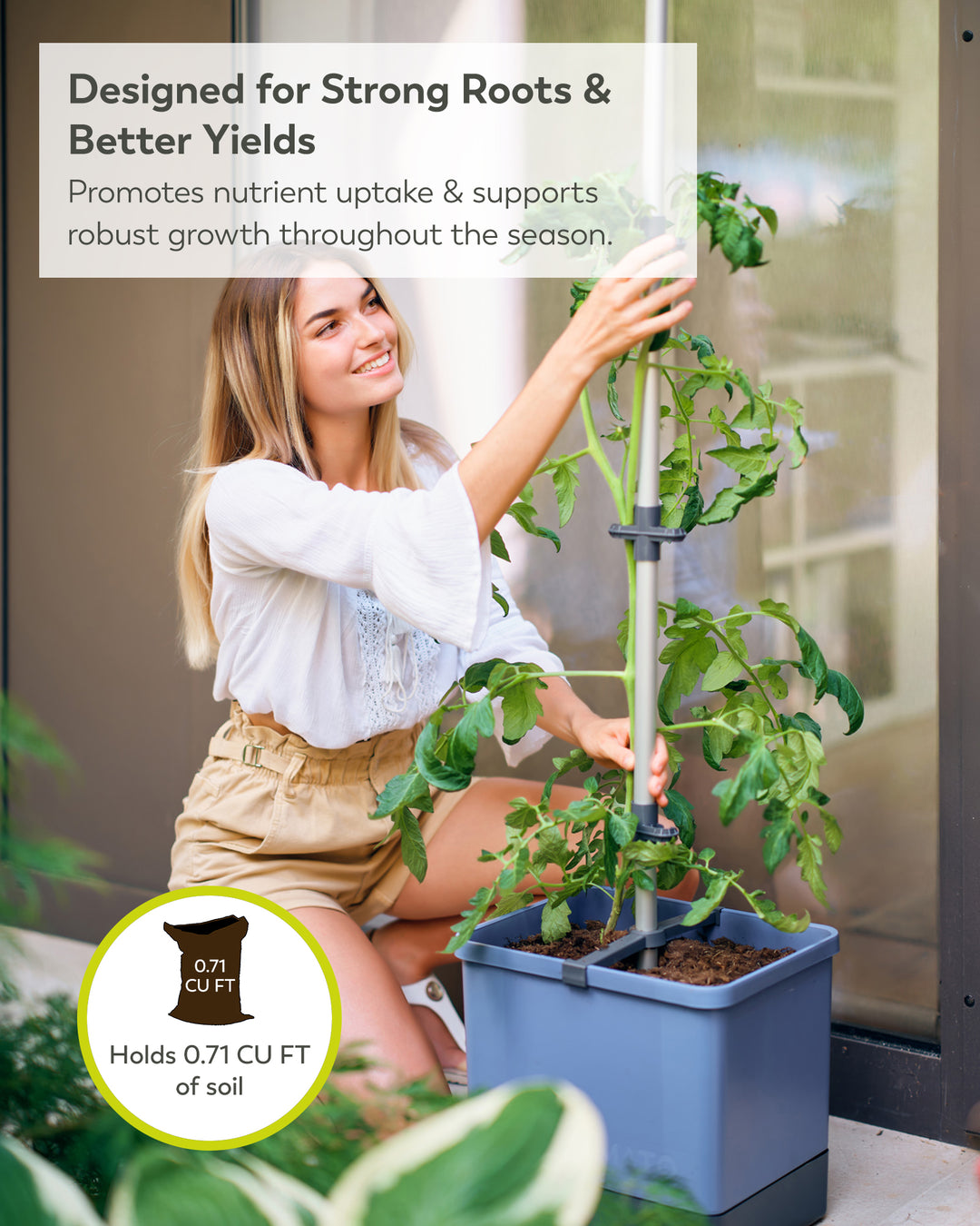 Self-Watering Tomato Planter with Trellis | Vertical Garden for Small Spaces