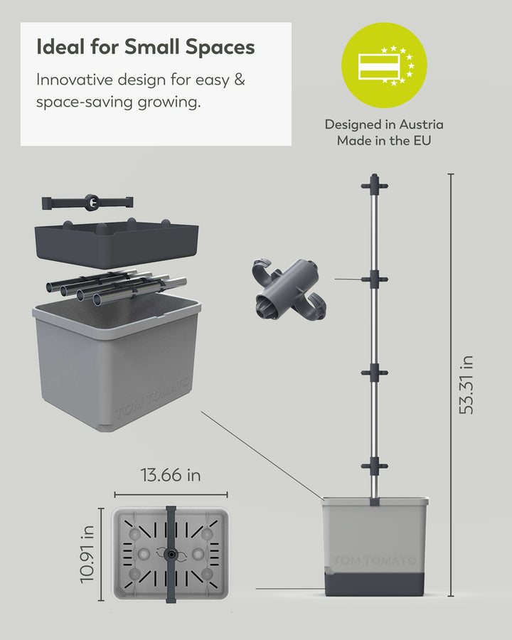 Self-Watering Tomato Planter with Trellis | Vertical Garden for Small Spaces