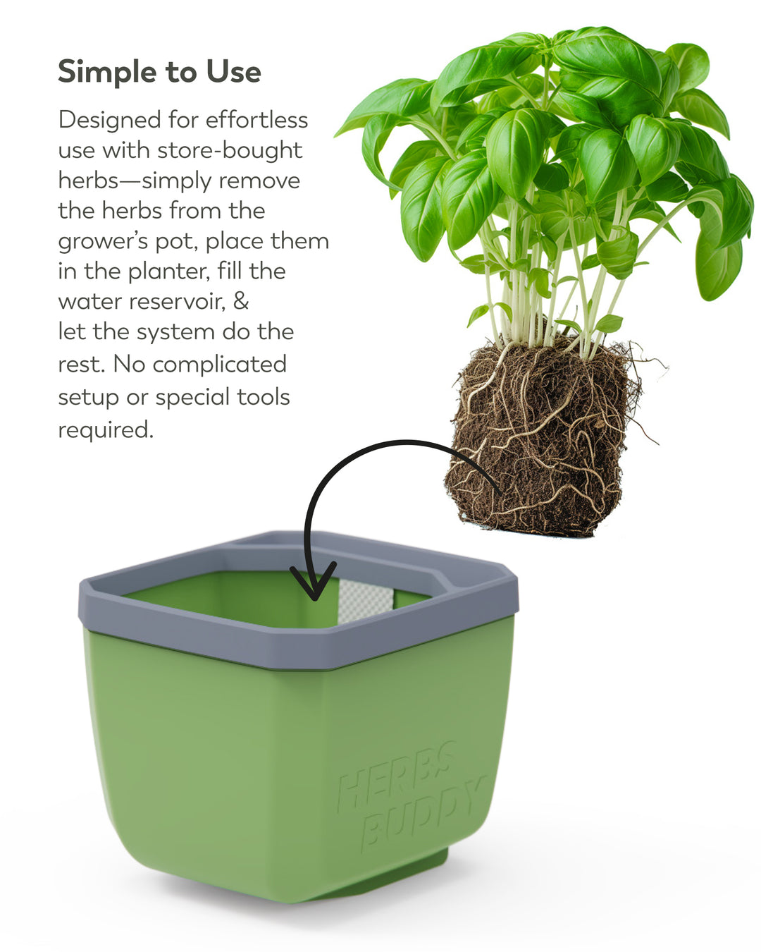 Self-Watering Herb Planter with Tilt Water Indicator for Indoor Growing | 3-Pack