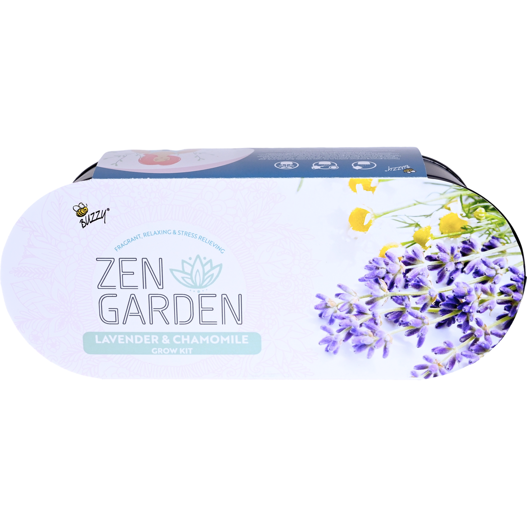 buzzy seeds lavender grow kit Buzzy Seeds Zen Herb Garden Lavender & Chamomile Indoor Starter Kit for Small Spaces