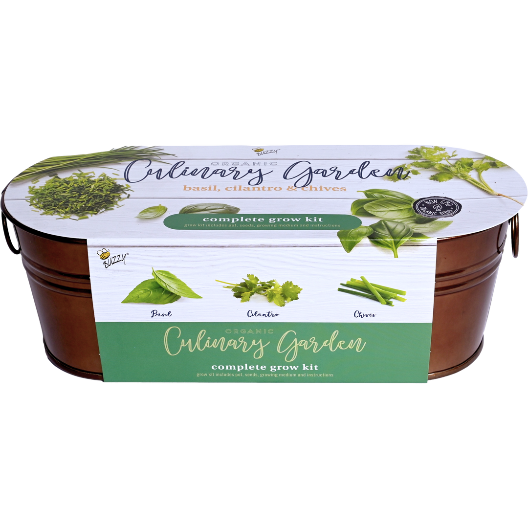 Organic Culinary Garden Windowsill Grow Kit | Basil, Cilantro 