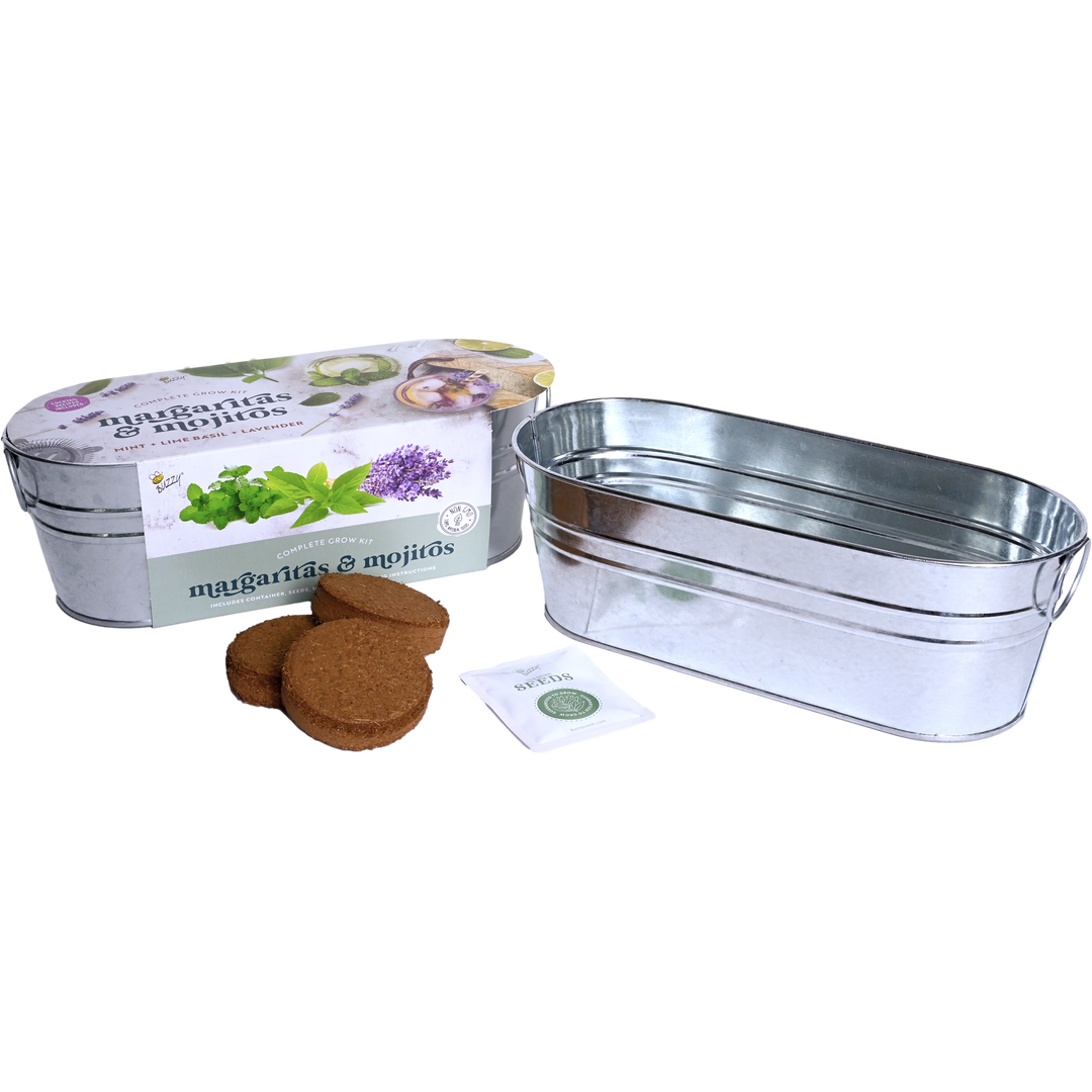 Margarita & Mojito Cocktail Windowsill Grow Kit | Mint, Lime Basil, and Lavender