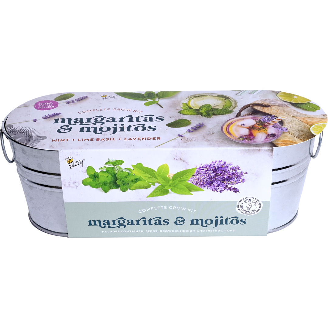 Margarita & Mojito Cocktail Windowsill Grow Kit | Mint, Lime Basil, and Lavender