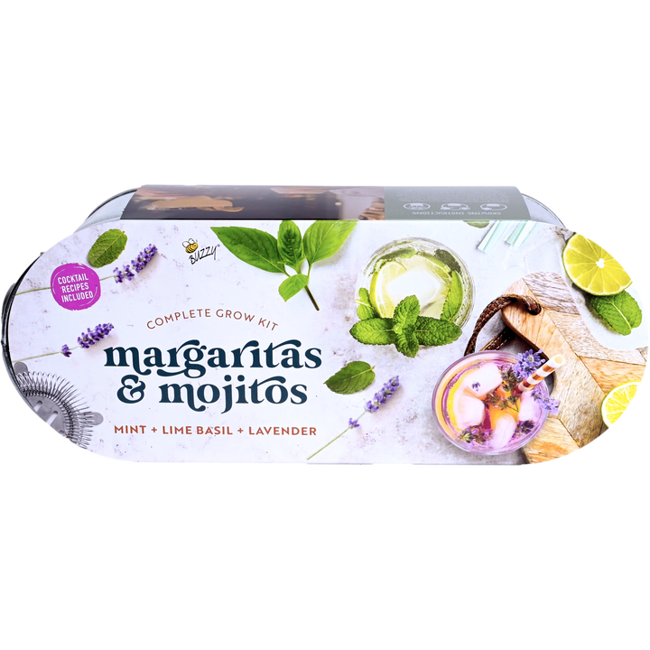 Margarita & Mojito Cocktail Windowsill Grow Kit | Mint, Lime Basil, and Lavender