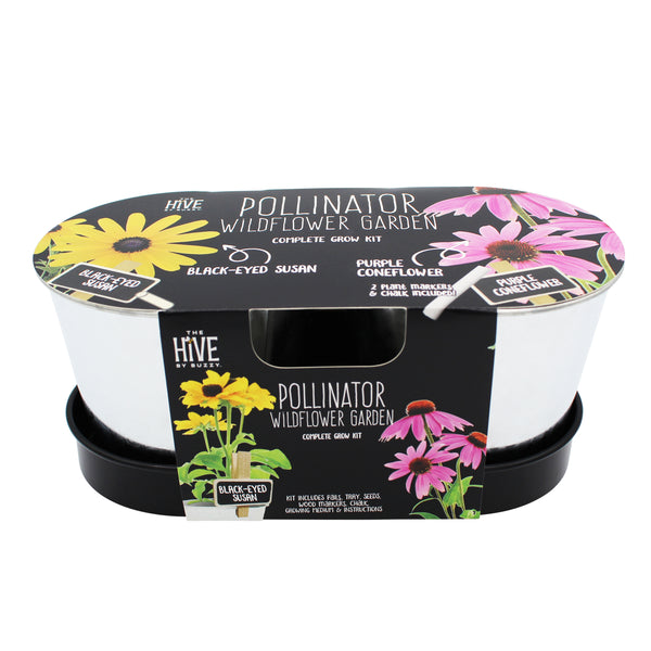 Pollinator Garden Grow Kit | Black-eyed Susan & Coneflower (2 Pots with Tray)