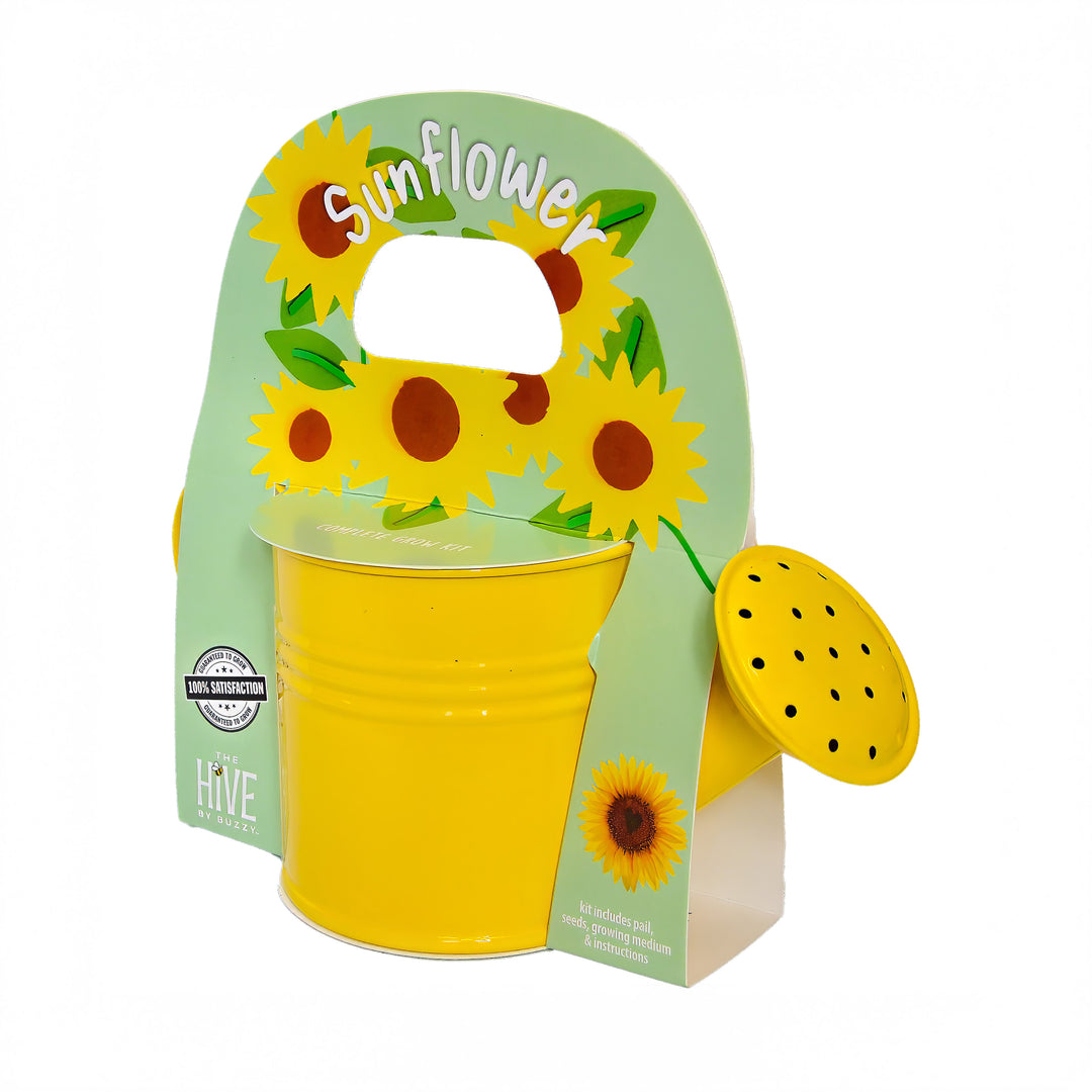 watering flower seeds Kids Watering Can Sunflower Grow Kit
