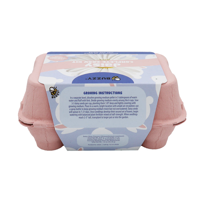 Grow Kit with Sunflower Seeds & Daisy Seeds in Colorful Eco-friendly Egg Cartons | 2 Pack