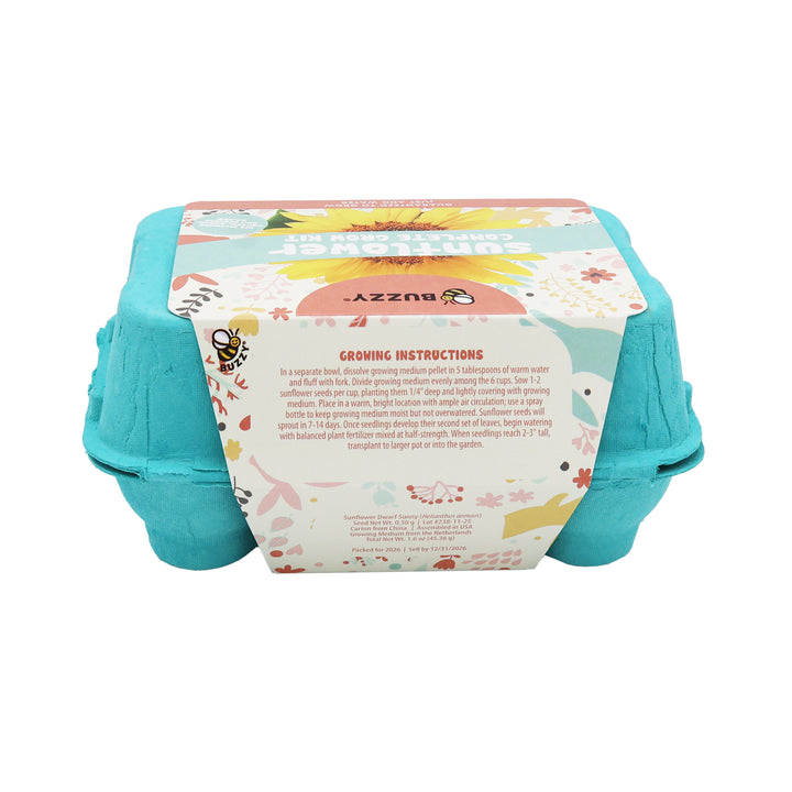 Grow Kit with Sunflower Seeds & Daisy Seeds in Colorful Eco-friendly Egg Cartons | 2 Pack