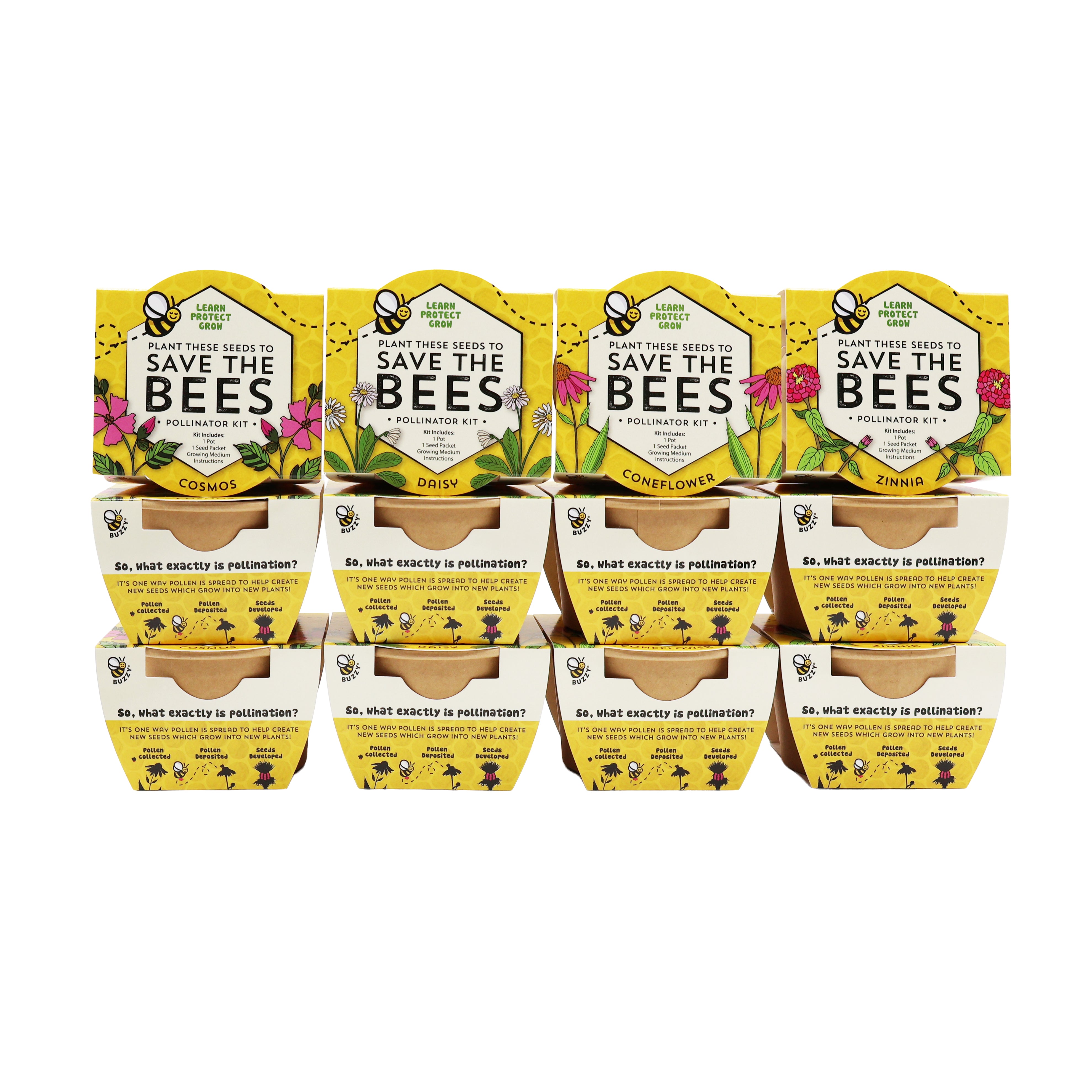 Plastic-Free Pollinator Grow Kits for Bulk Favors (12 Pack