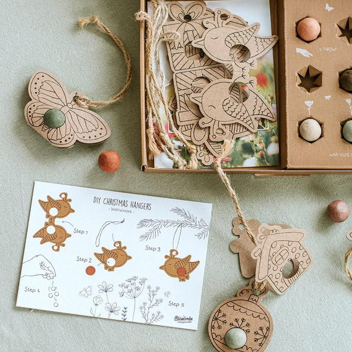 Wildflower Seed Balls DIY Christmas Ornament Kit | 9 Pack Gardening Gift