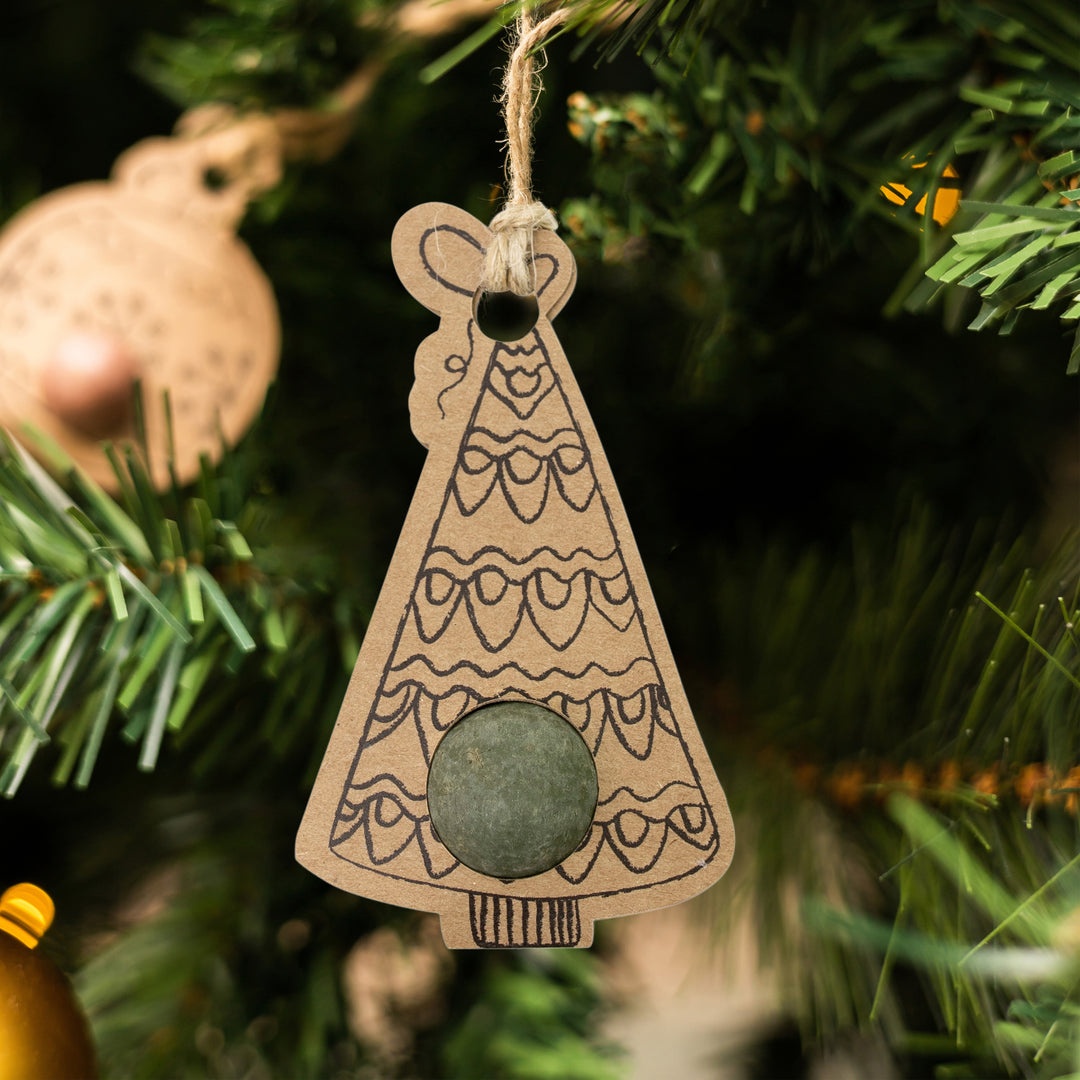 Merry Christmas Card + Wildflower Seed Ball Ornament | Tree