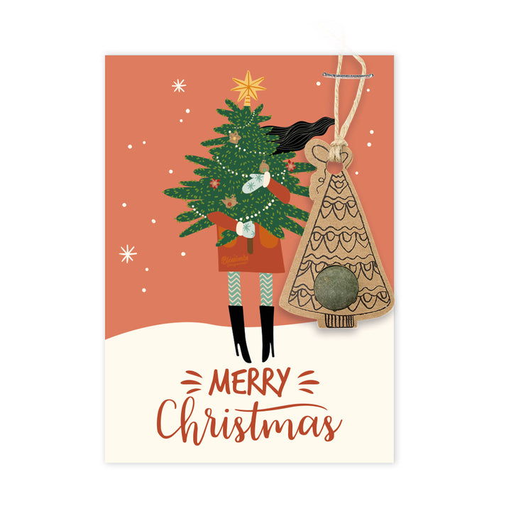Merry Christmas Card + Wildflower Seed Ball Ornament | Tree