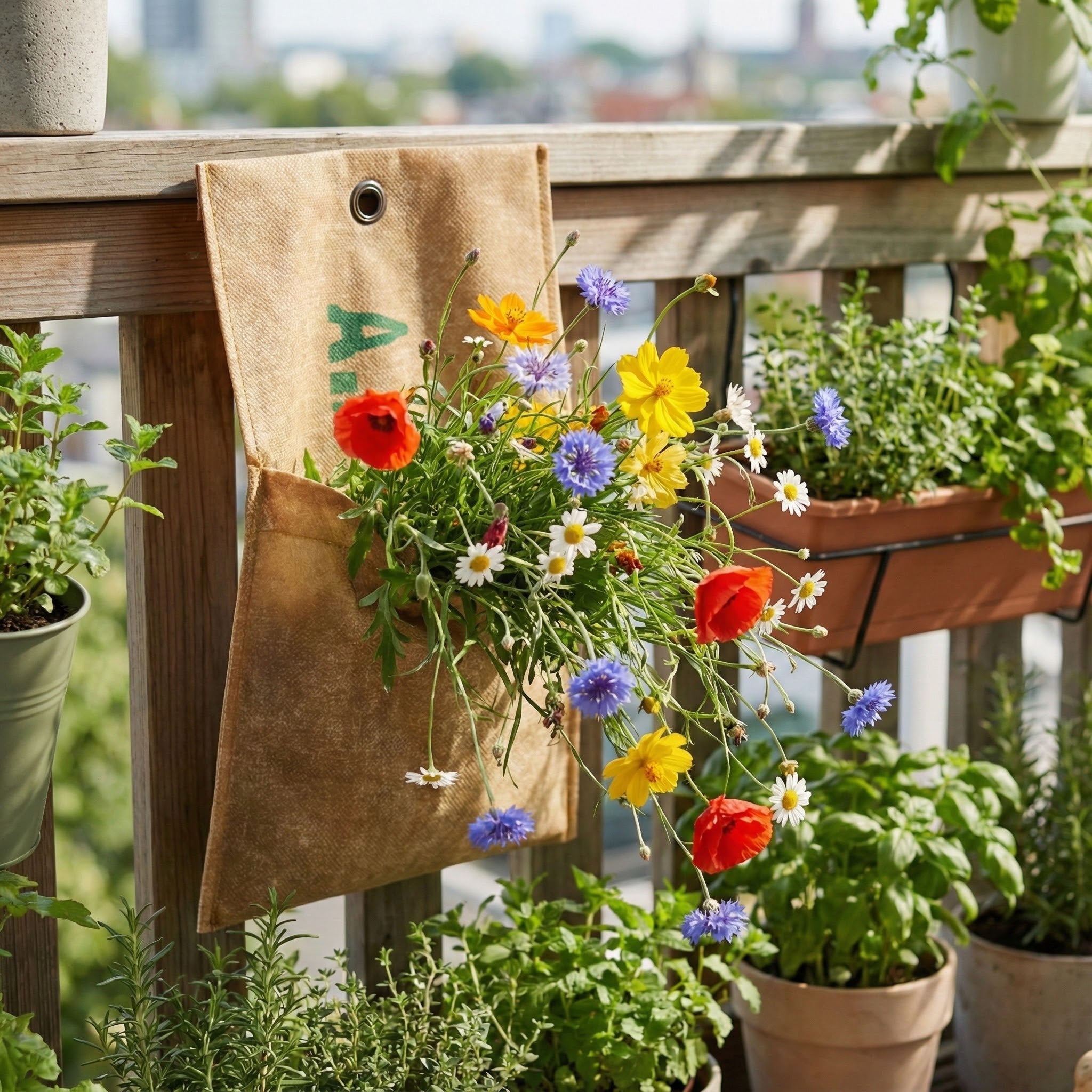Wildflower Seed Kit | Eco-Friendly Hanging Garden Grow Bag – Buzzy