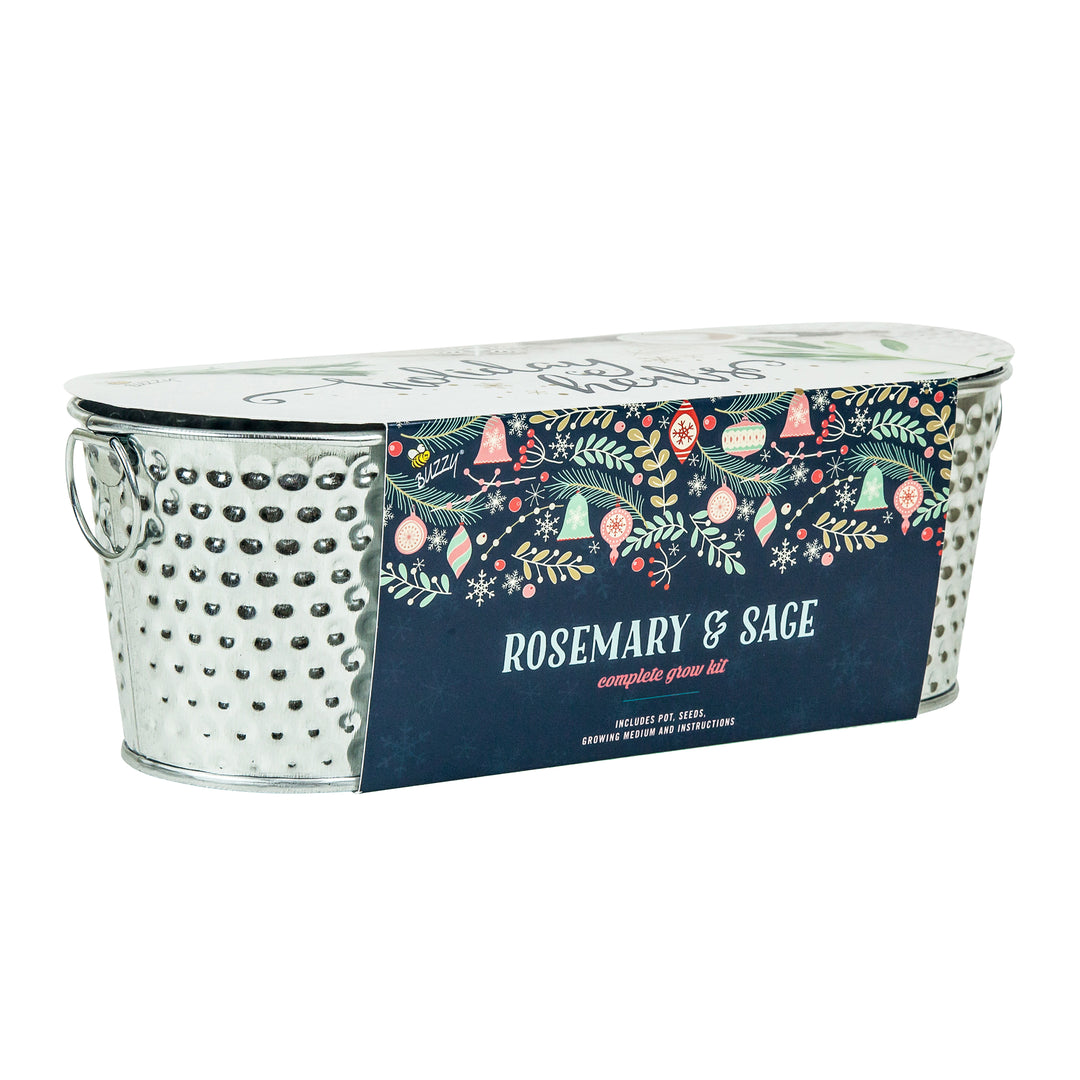 Holiday Herb Grow Kit | Rosemary & Sage Windowsill Planter
