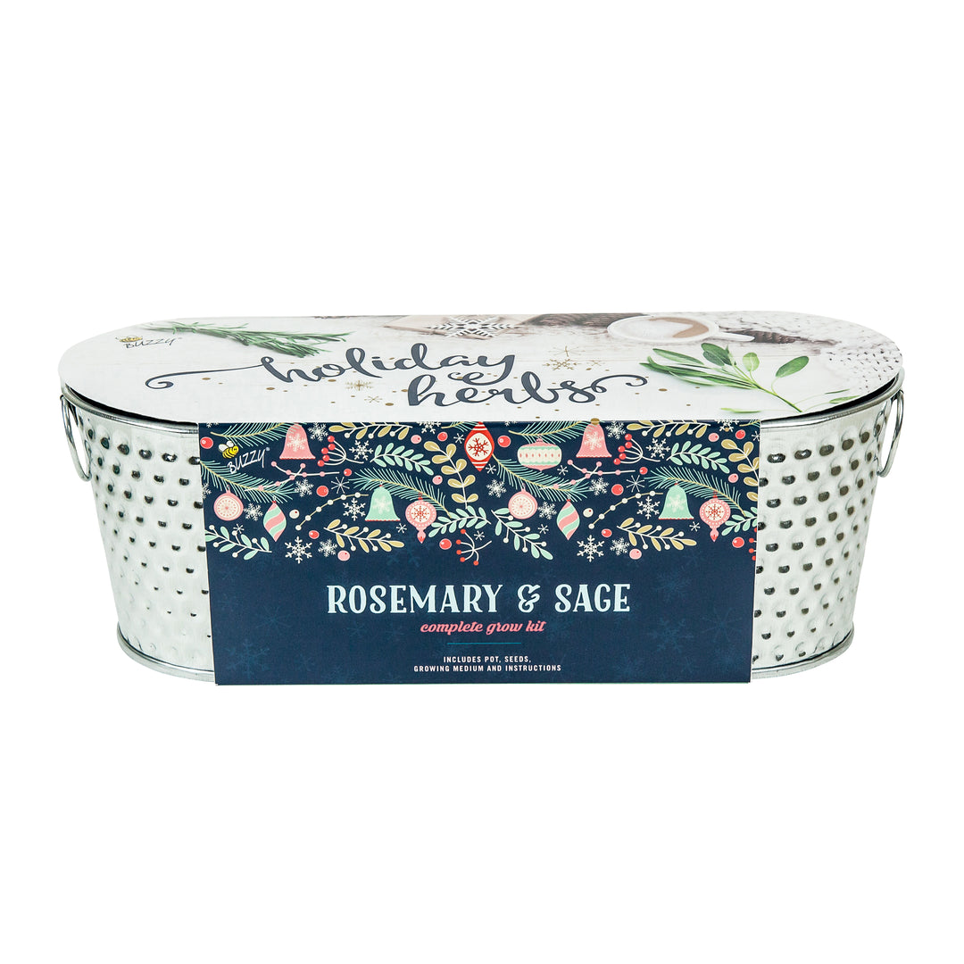 Holiday Herb Grow Kit | Rosemary & Sage Windowsill Planter