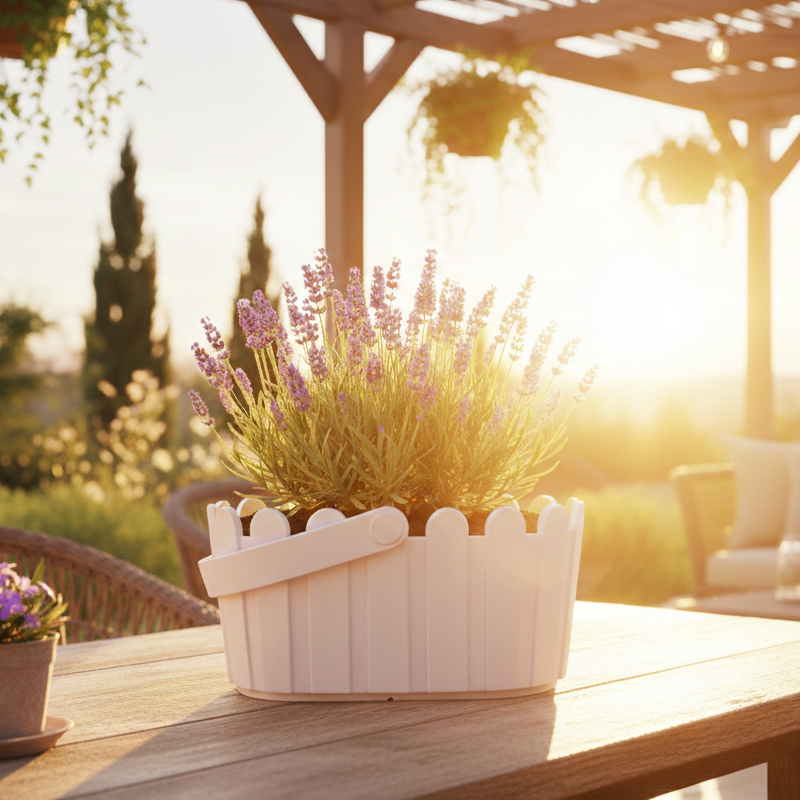 Lavender Basket Grow Kit | White