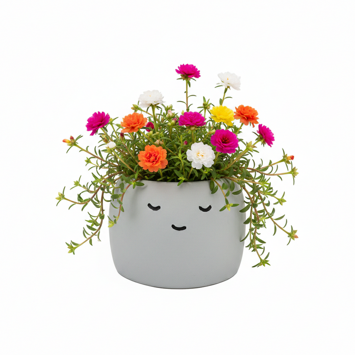 Peaceful Emoji Pot Grow Kit (Single) | Cute Plants for Desks, Dorms & Gifts - Moss Rose