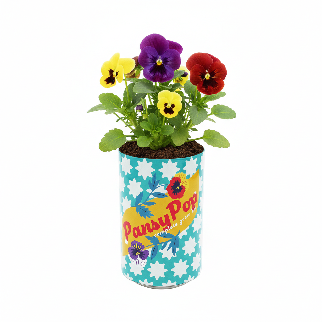 Pansy Soda Can Grow Kit – Buzzy Seeds Pansy Soda Can Grow Kit – Buzzy Seeds