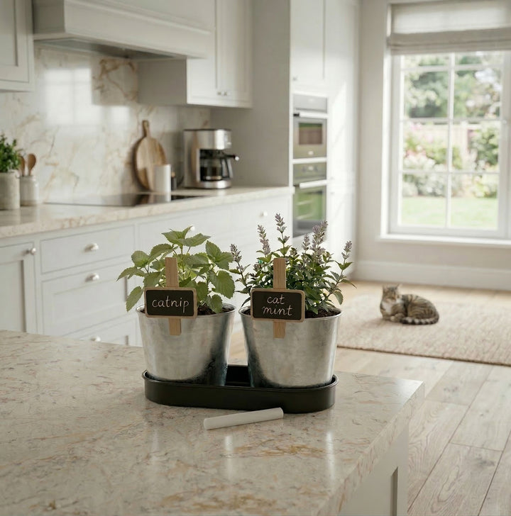 Catnip & Catmint Grow Kit | Pet Pantry Cat Garden (2 Pots with Tray)