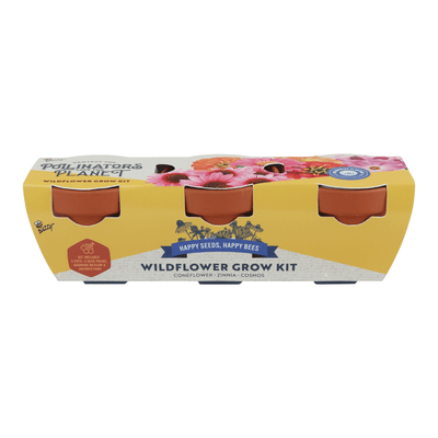 Save The Bees Terracotta Trio Pollinator Grow Kit 3-Pack | Coneflower, Zinnia, Cosmos