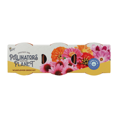 Save The Bees Terracotta Trio Pollinator Grow Kit 3-Pack | Coneflower, Zinnia, Cosmos
