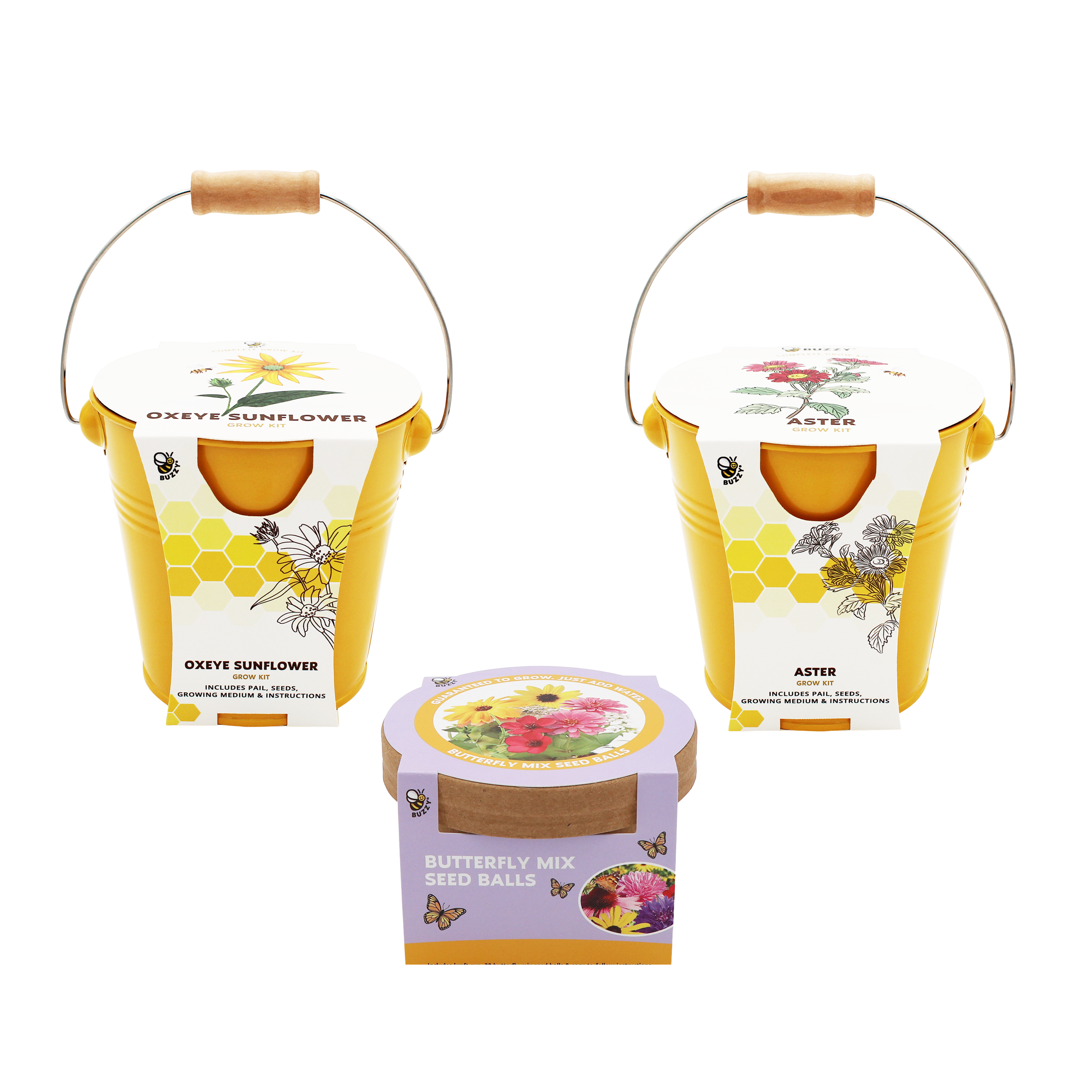 Pollinator Bundle | Wildflower Seed Ball & Flower Pail Kits – Buzzy Seeds